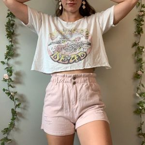 Pale Pink High Waisted Shorts- Sz M